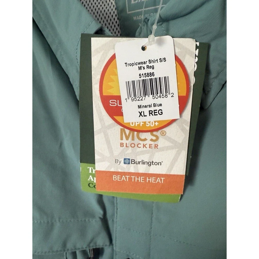 L.L Bean UPF 50+ Tropic Wear Shirt Sun Smart Hiking Short Sleeve XL  Mens‎ NWT